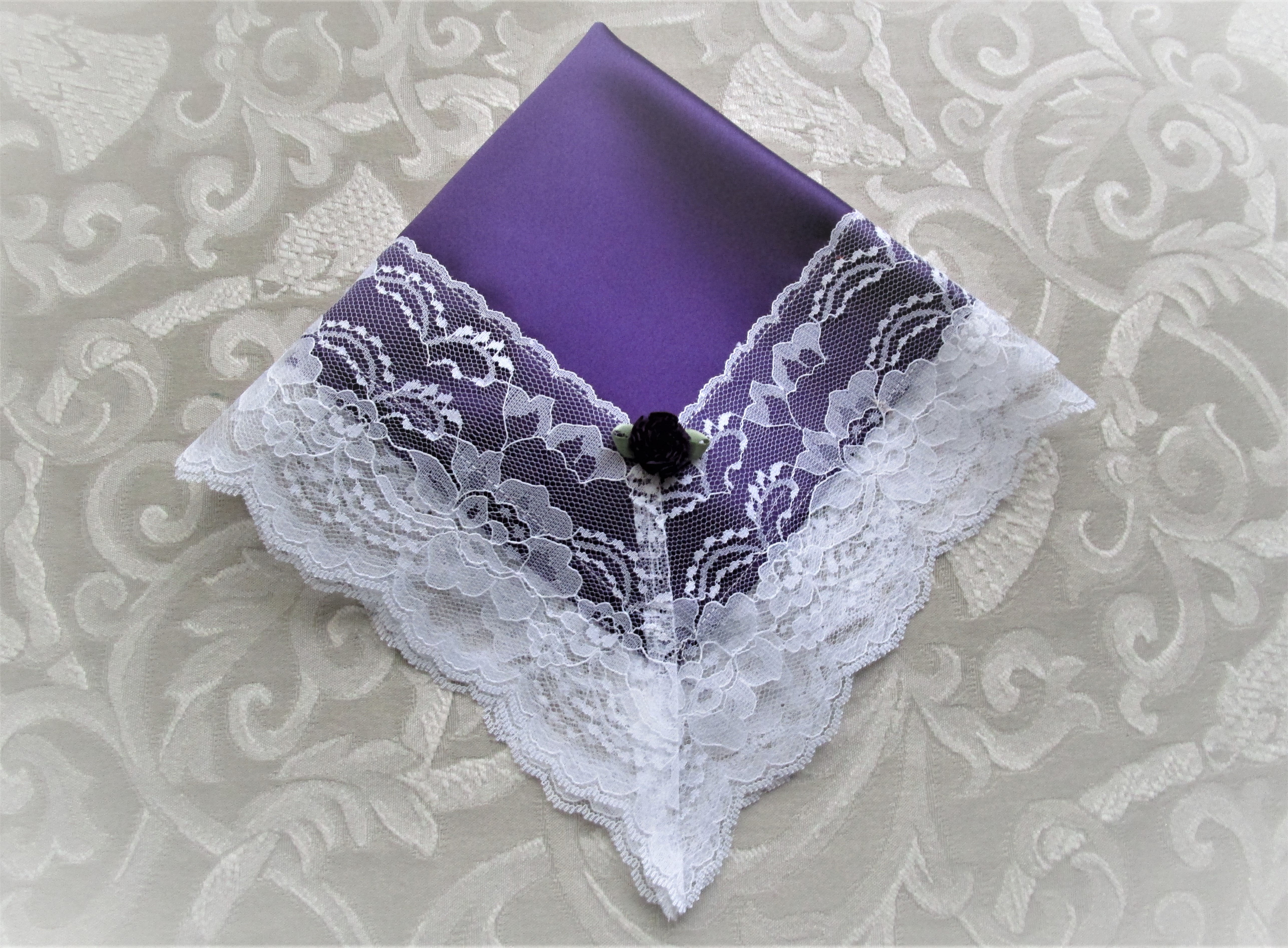Purple Satin Church Hankies