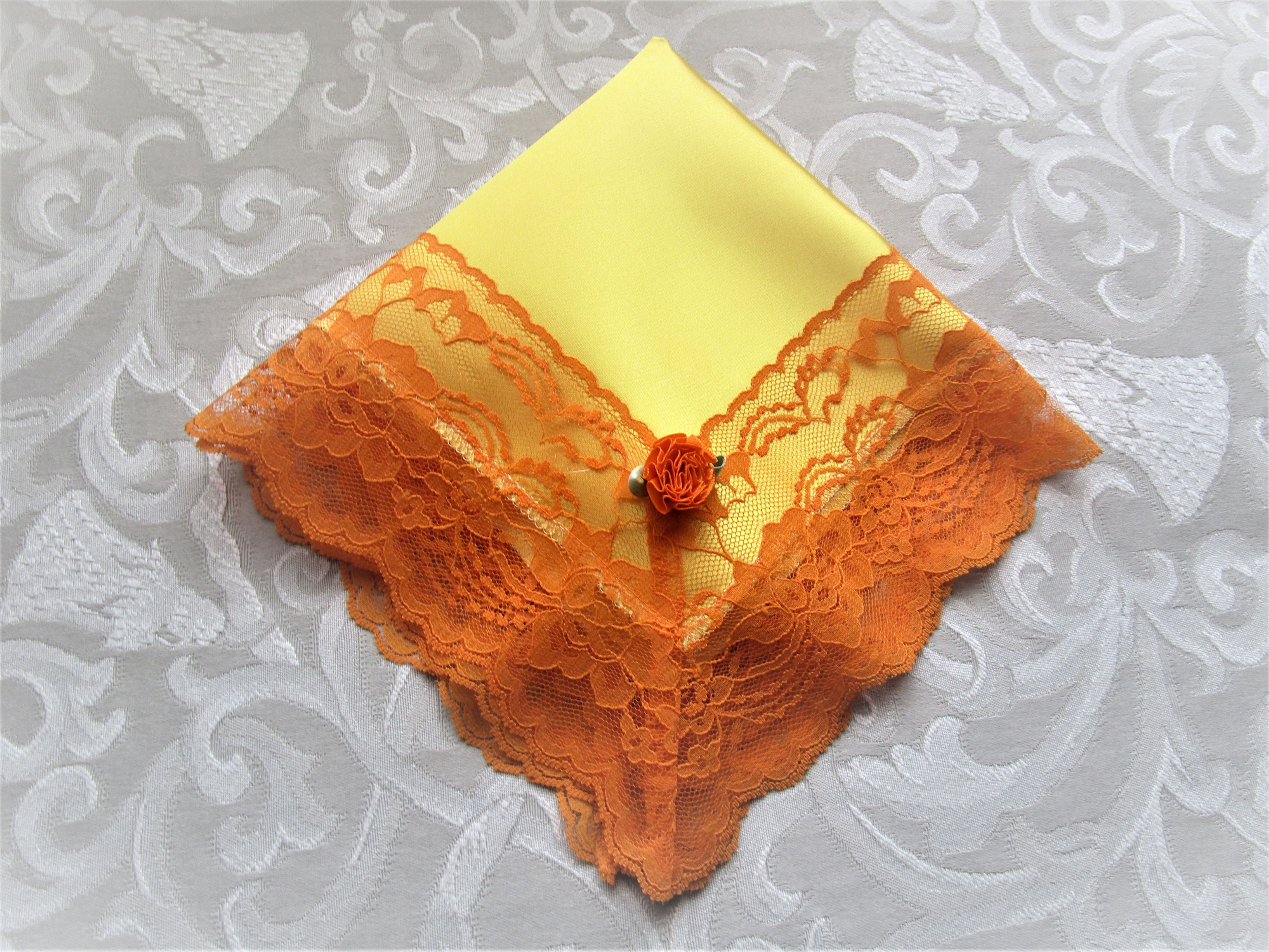 Yellow Satin Church Hankies