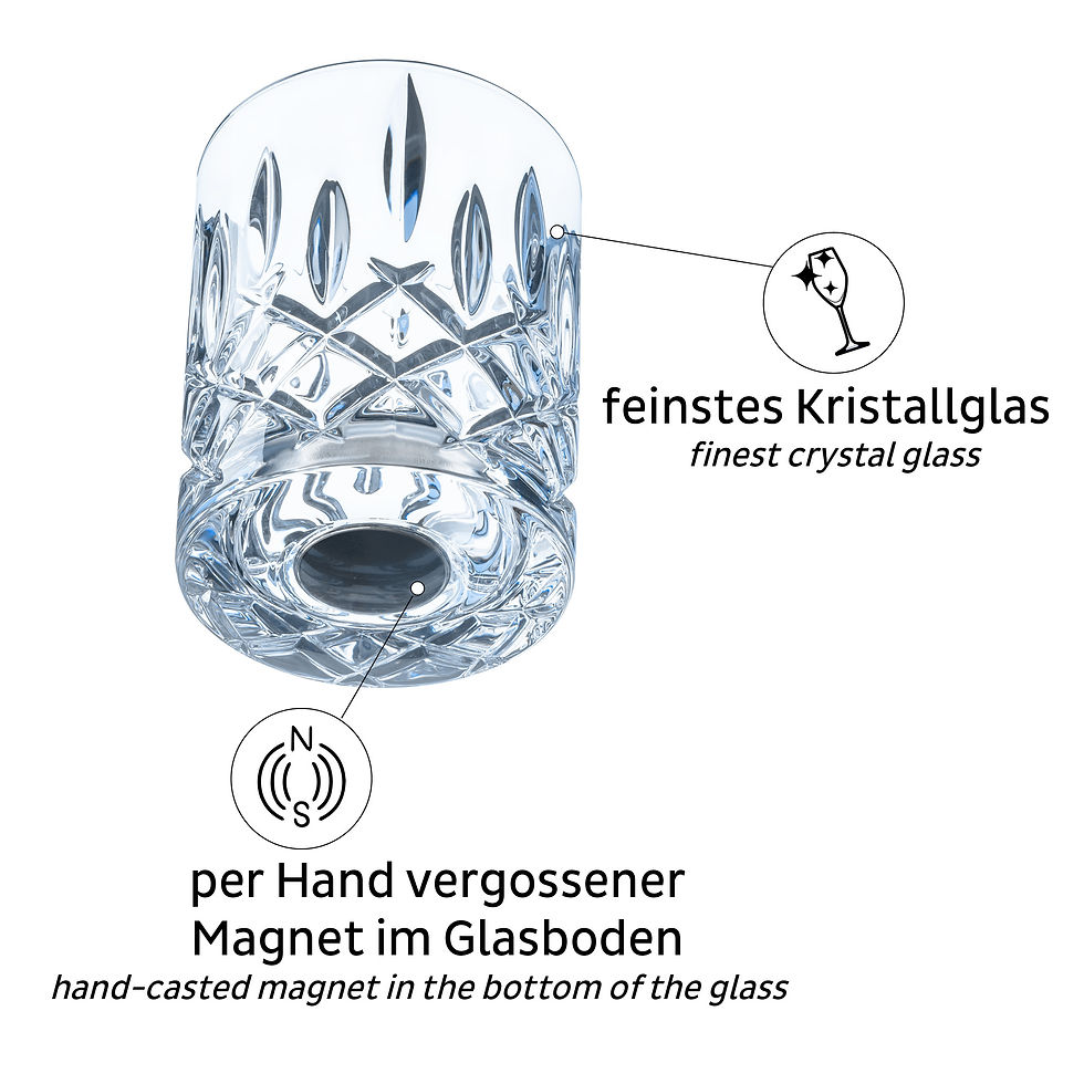 Thumbnail: Magnetic Crystal Glass WHISKY 4 x Crystal Glasses WHISKY