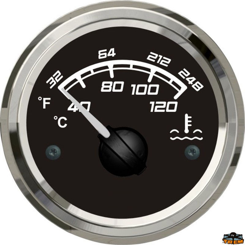 Water temperature indicator outer diam. 59 mm black