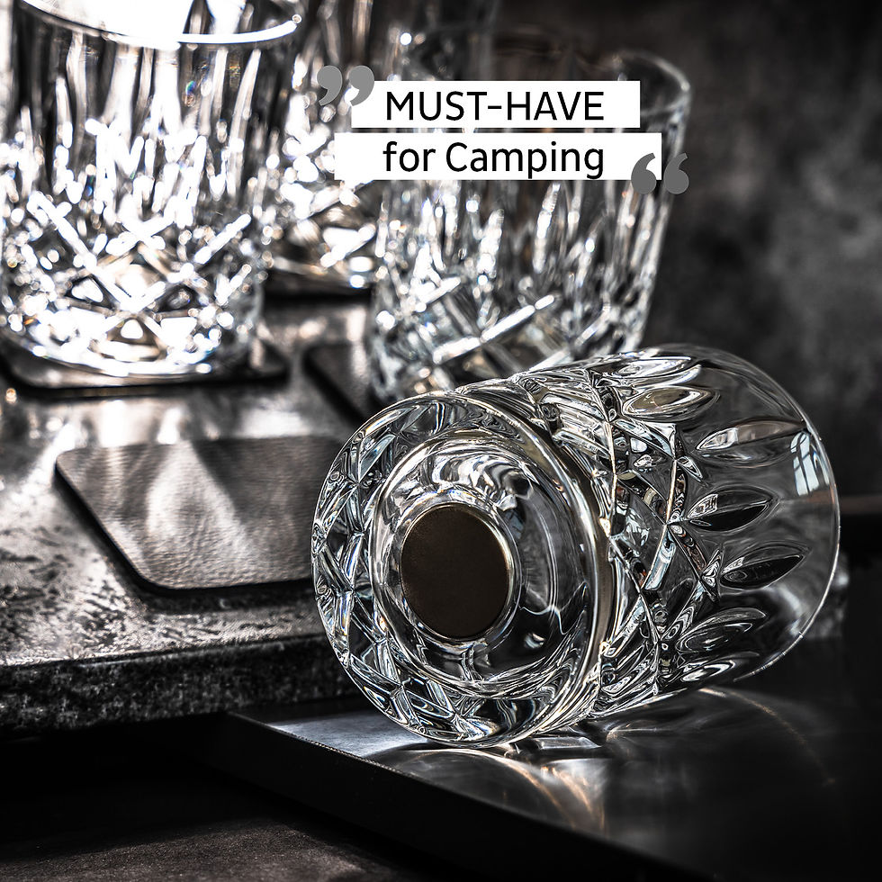 Magnetic Crystal Glass WHISKY 4 x Crystal Glasses WHISKY