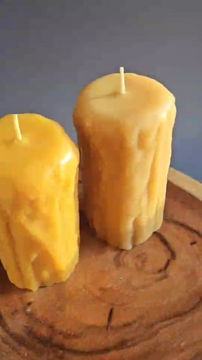 Thumbnail: Rustic Pillar 100% Pure Beeswax Candle