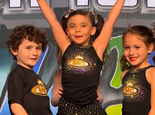 Young athletes performing