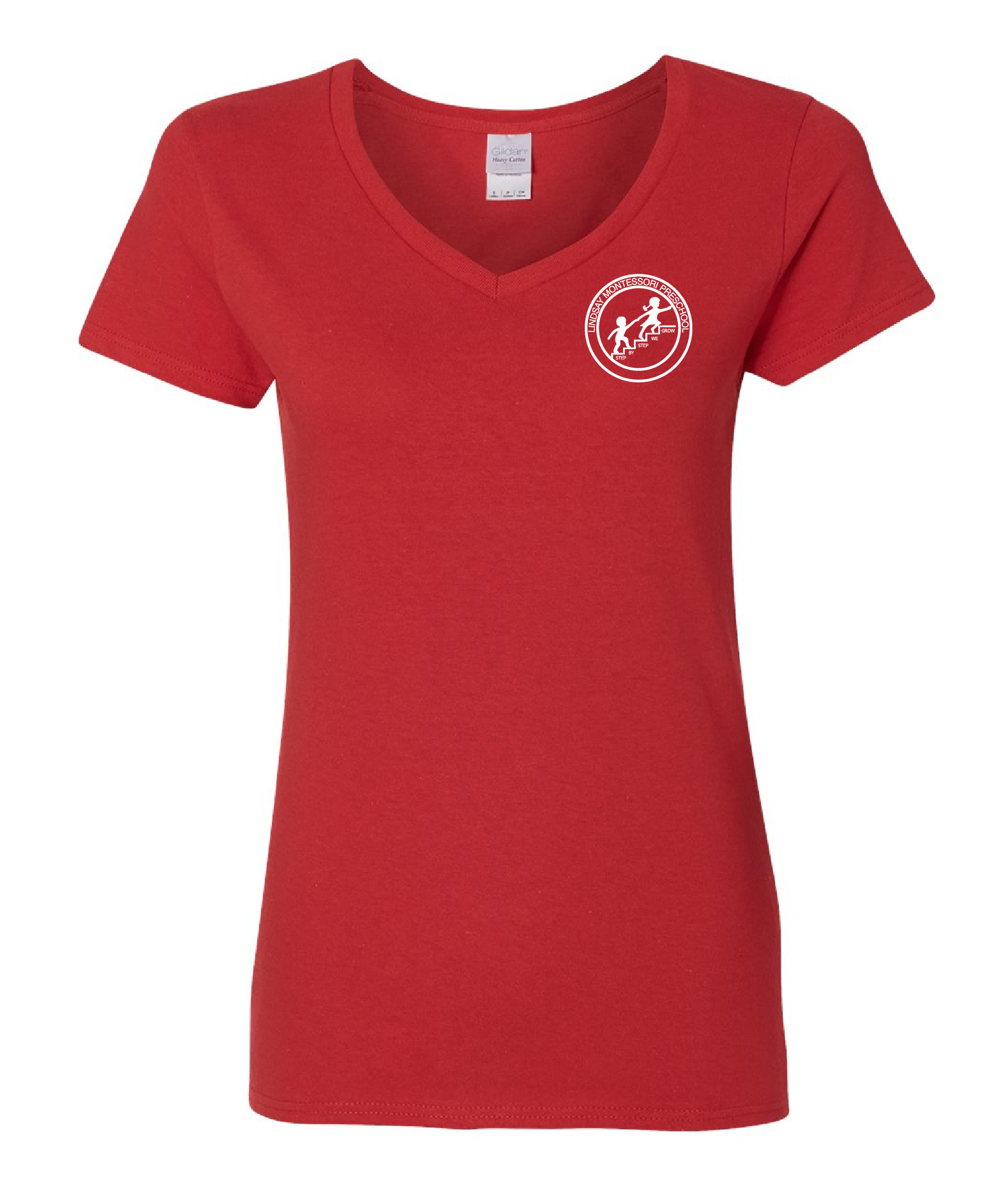 Linday Montessori Preschool Ladies V-Neck T-Shirt - 5V00L