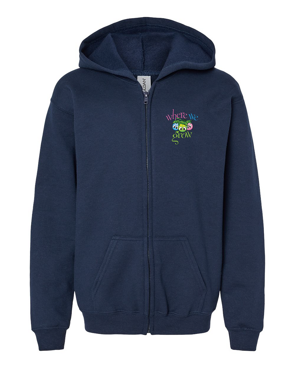 Thumbnail: Where We Grow Youth Full Zip Hooded Sweatshirt (18600B)