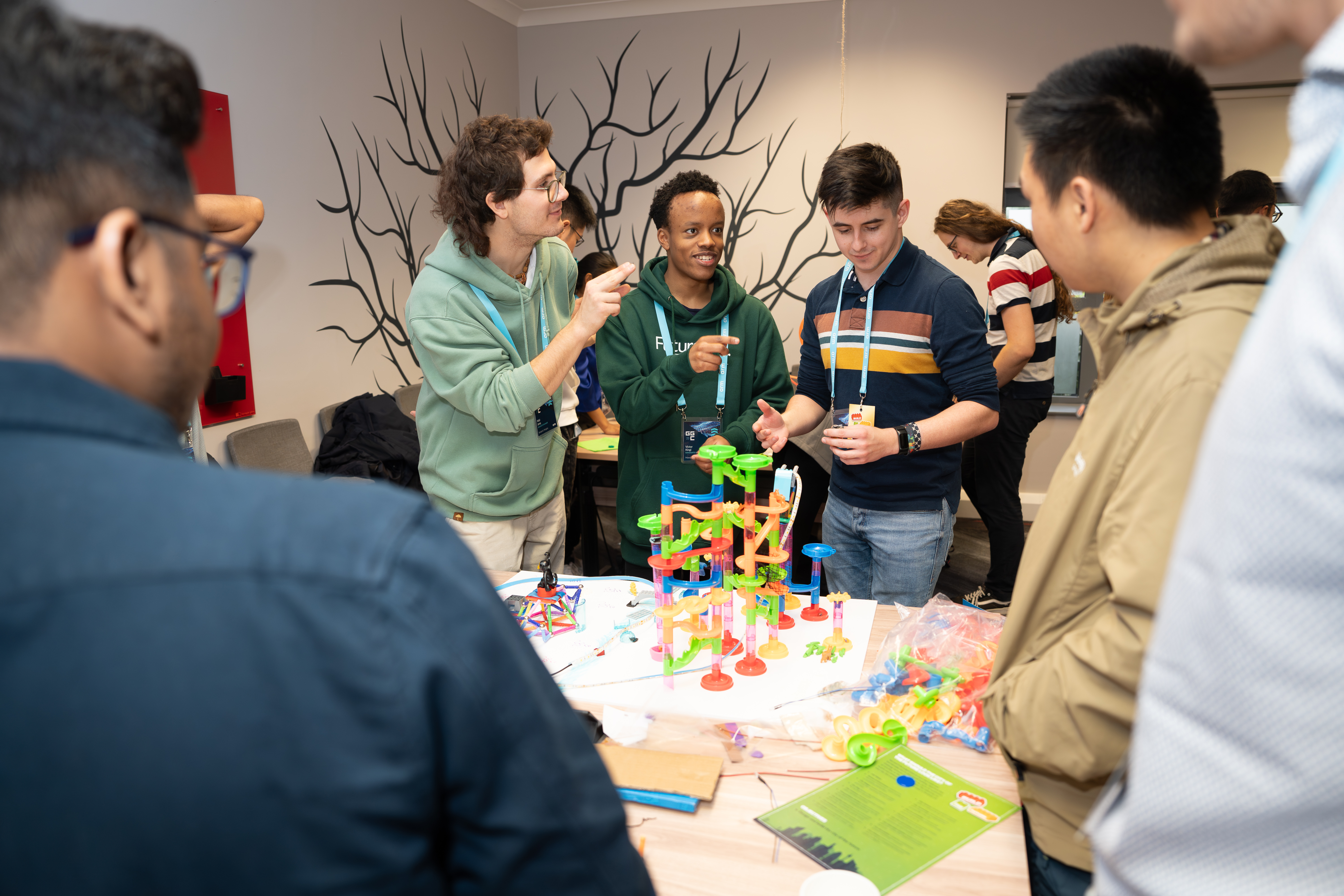 Build the Future — teams building the marble run together