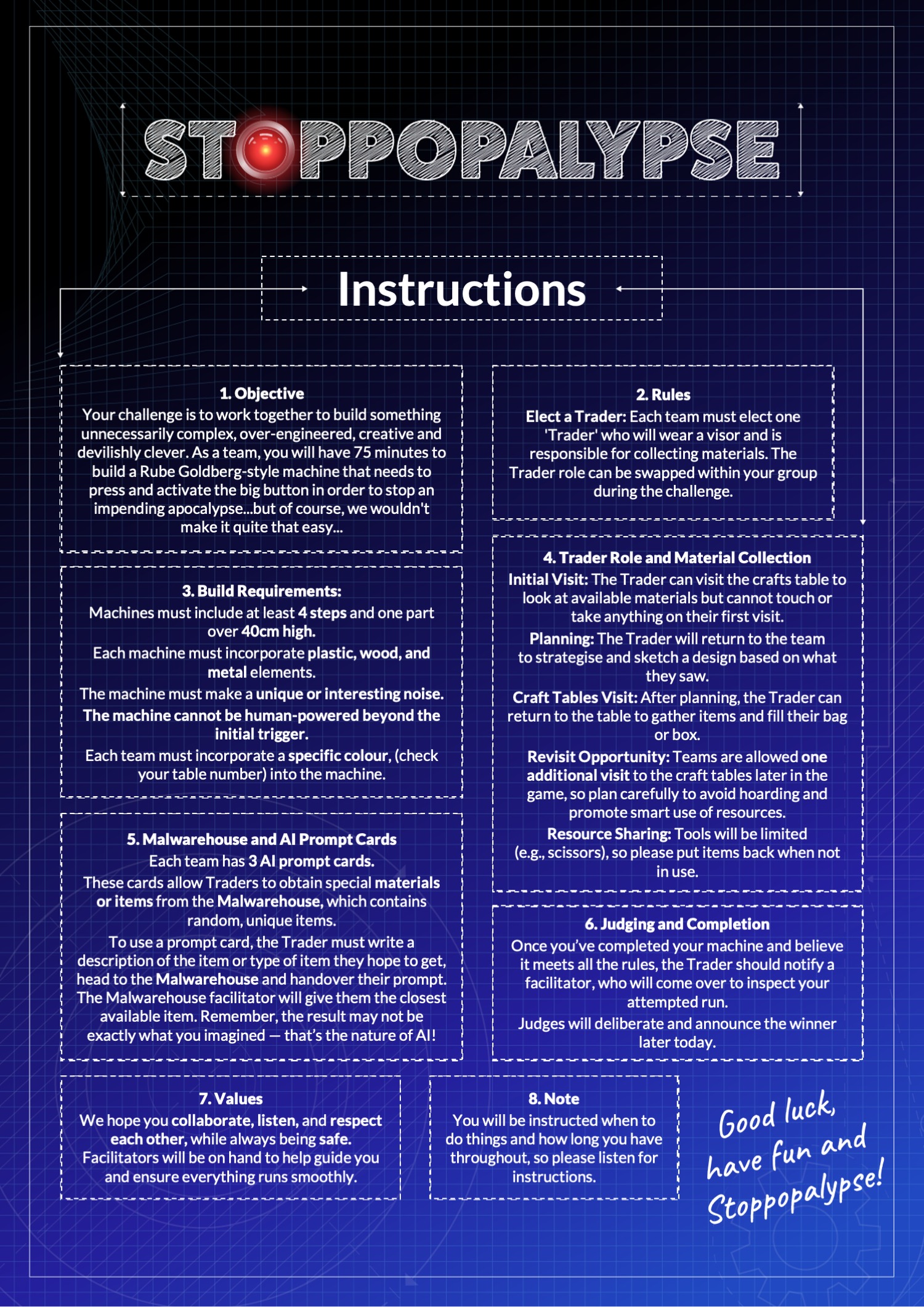 Stoppopalypse game instructions sheet