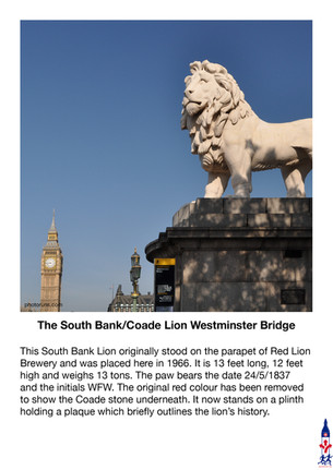 The South Bank / Coade Lion on Westminster Bridge