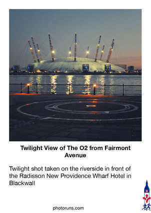Twilight View of The O2 from Fairmont Avenue - Blackwall
