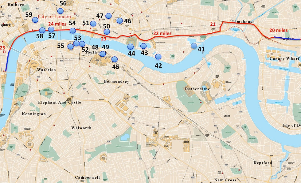 Part 5 - Westferry to Westminster - Mile 20-25 - map