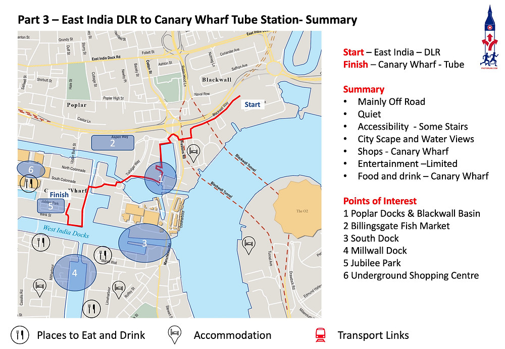 Part 3 Route - From East India to Canary Wharf station - 2 Km