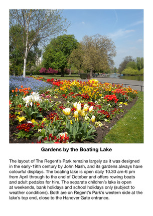 Gardens in Regent's Park by the Boating Lake