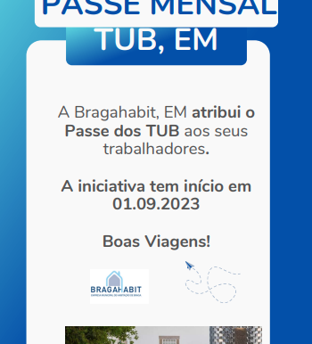Bragahabit atribui Passe Mensal dos TUB gratuito aos seus colaboradores