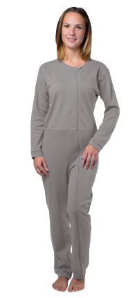 Pflegeoverall grau mit Frontreißverschluss