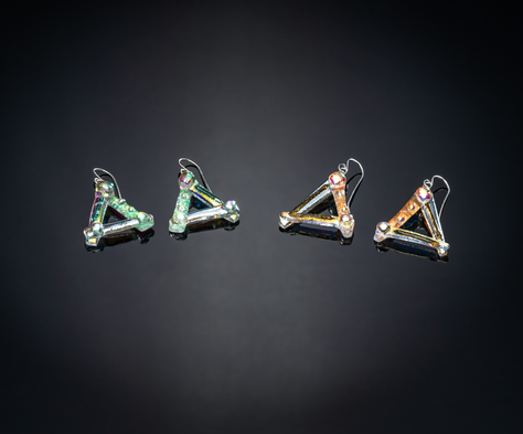Triangle Earrings – Gold, Gold Silver
