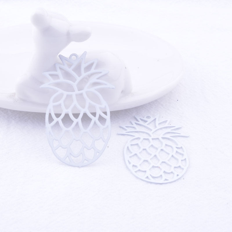 Miniaturbild: 2 estampes ananas - 48 x 30 mm - laiton peint - 8 coloris