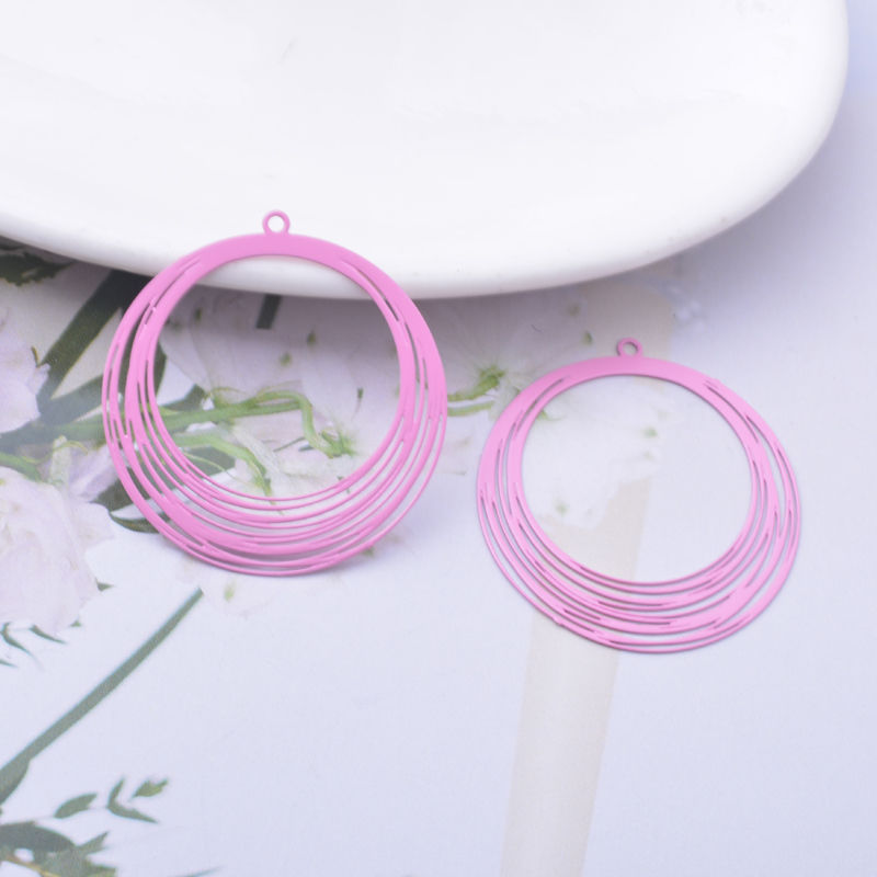 Miniature : 2 estampes créoles filigranes - 32 x 30 mm - 11 coloris - laiton