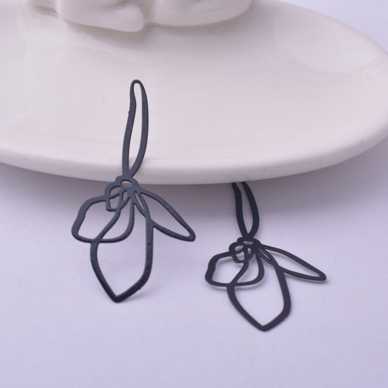 Thumbnail: 2 flower prints - 45 x 23 mm - brass - 9 colors to choose from