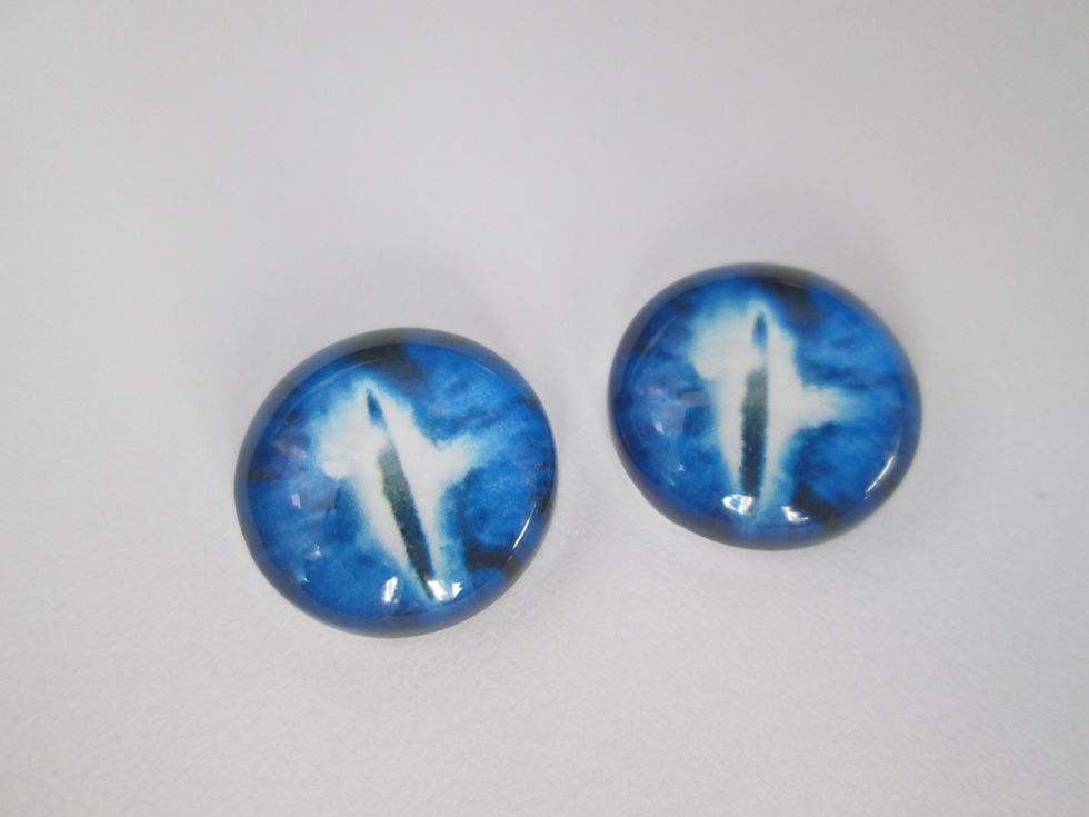 Miniature : 2 cabochons  oeil de dragon - 11  mm - verre imprimé