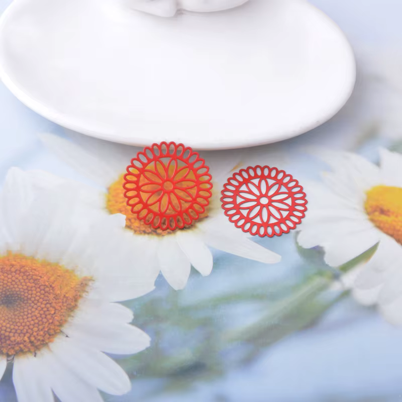 Miniaturbild: 2 estampes fleur - 26 mm - 10 coloris - laiton