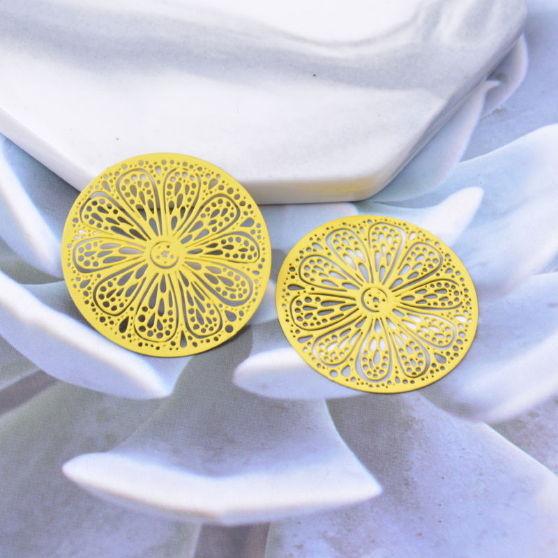 Miniaturbild: 2 estampes ronde filigrane - 28 mm - 10 coloris - laiton