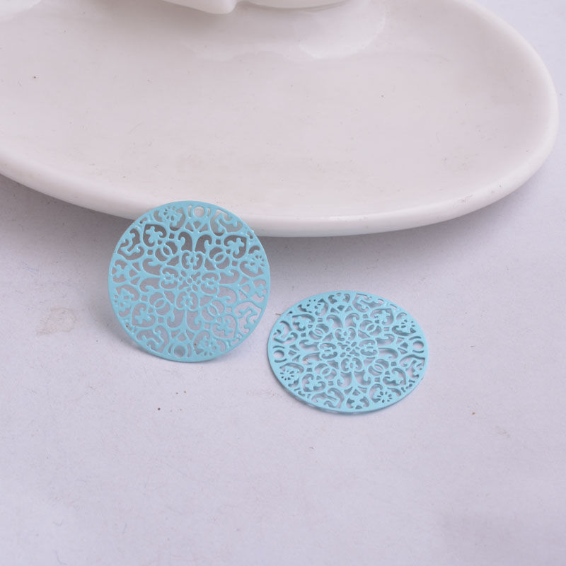 Miniatura: 2 estampes rosaces -  25 mm  -  laiton -  8 coloris