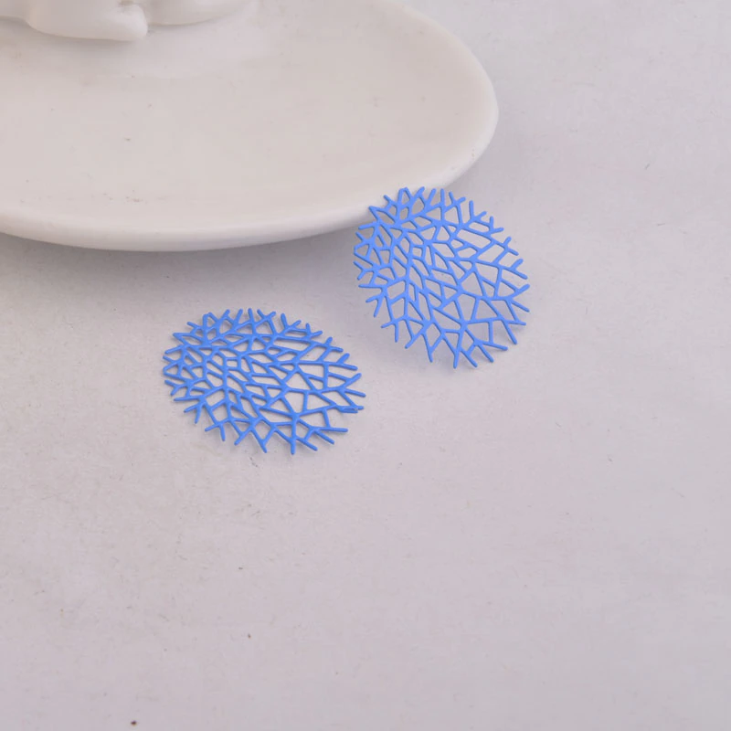 Miniature : 2 estampes rondes filigranes -  30 mm - laiton peint - 10 coloris