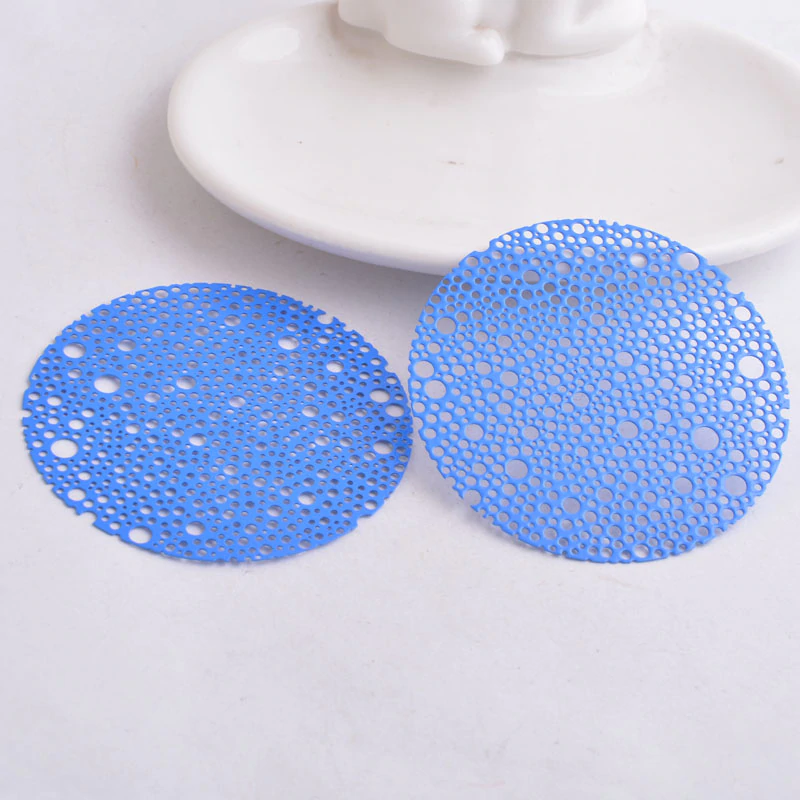 Miniature : 2 estampes rondes ajourées -  55 mm - laiton peint - 10 coloris