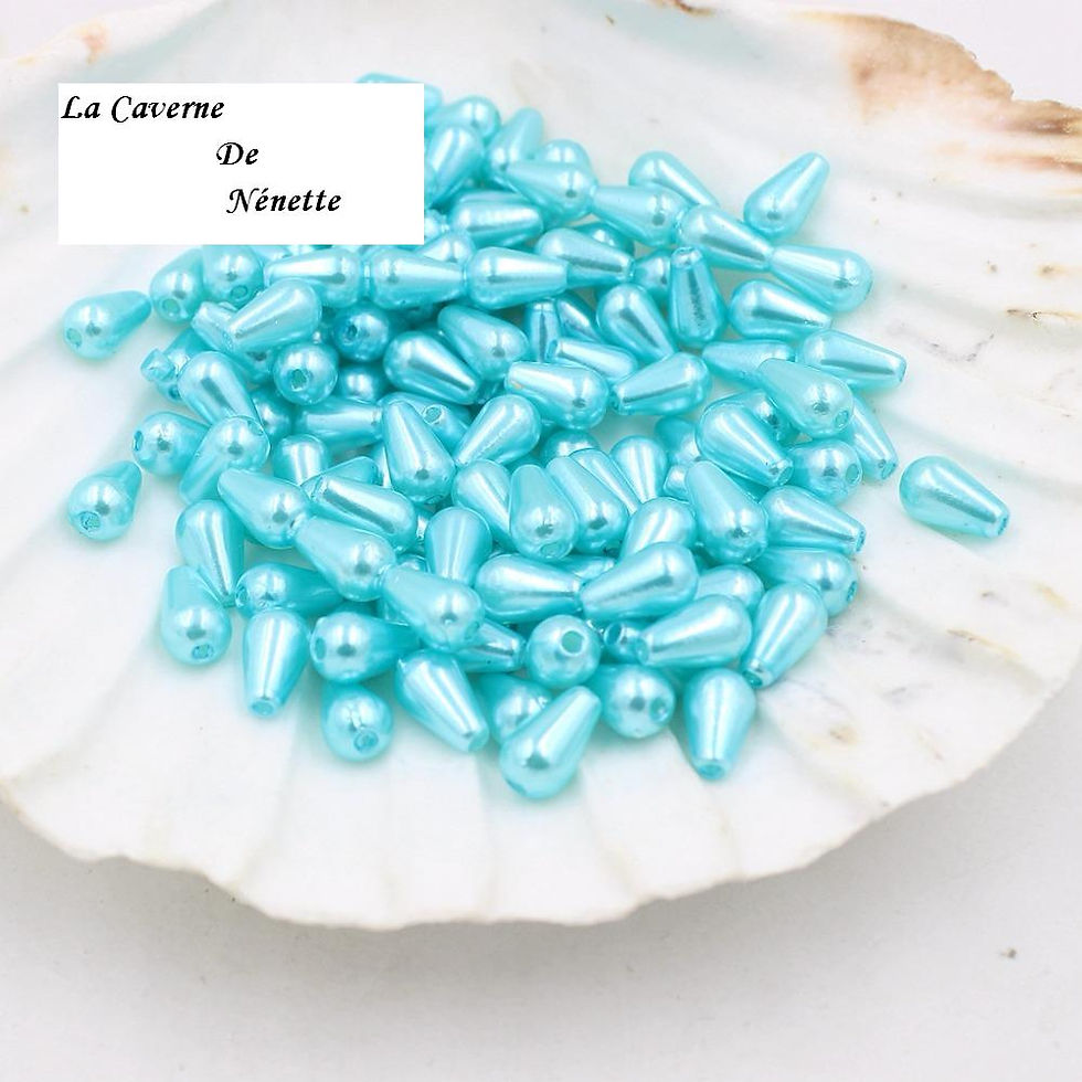 Miniature : 10 x 6 mm - 25  perles acryliques - imitation perle de culture - 15 coloris
