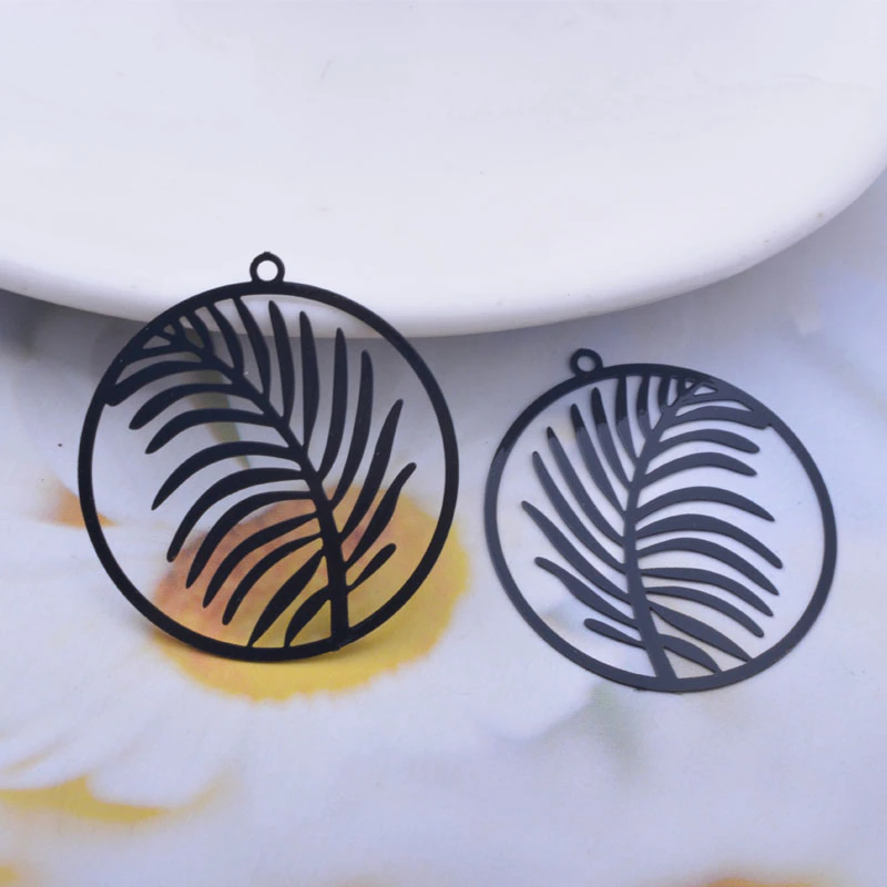 Miniature : 2 estampes feuilles - 32 x 30 mm - 10 coloris - laiton