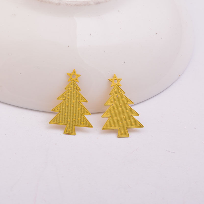 Miniature : 4 estampes sapin  - 20 x 14 mm - laiton peint - 10 coloris