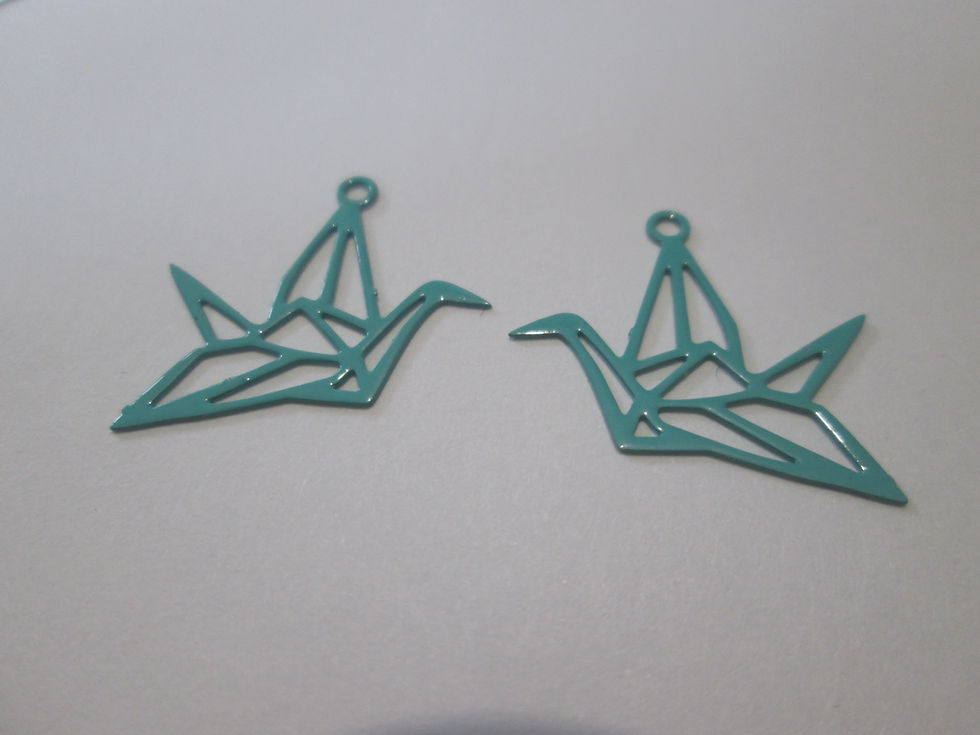 Miniaturbild: 4 estampes grue - 20 x 17 mm - laiton peint - 12 coloris