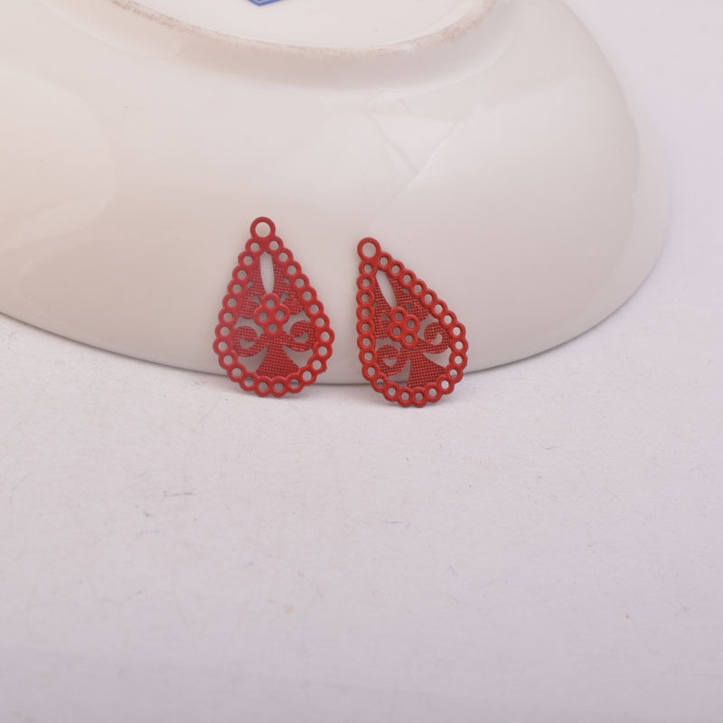 Miniaturbild: 4 estampes gouttes - 17 x 12 mm - laiton - 8 coloris