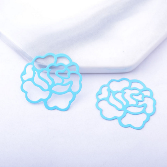 Miniaturbild: 2 estampes rose - 24 x 25 mm - laiton - 11 coloris