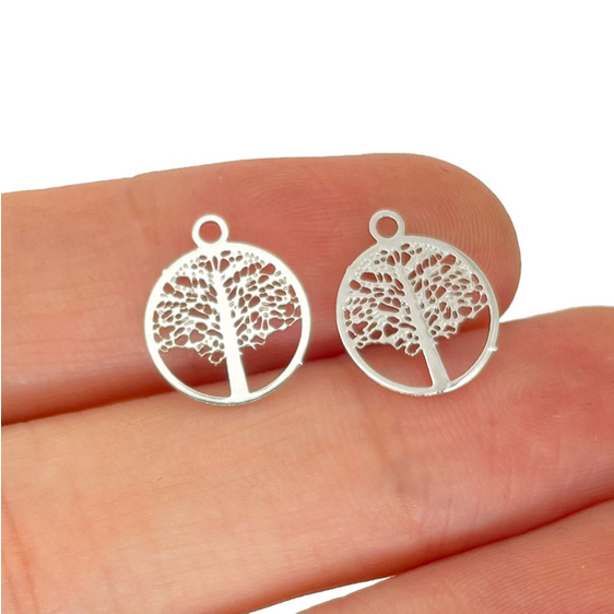 Miniatura: 4 estampes arbre de vie - 14 x 12 mm - acier coloré  - 15 coloris