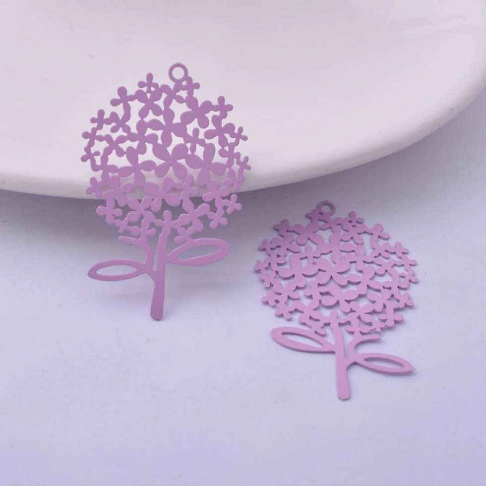 Miniaturbild: 2 estampes fleurs de pissenlit  - 35 x 20 mm - laiton - 10 coloris au choix
