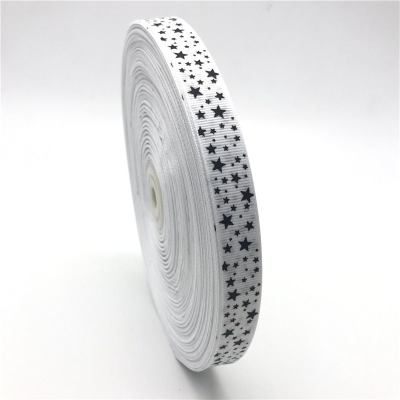 Miniatura: 1 m de ruban gros grain - 15 mm - motif étoile - polyester