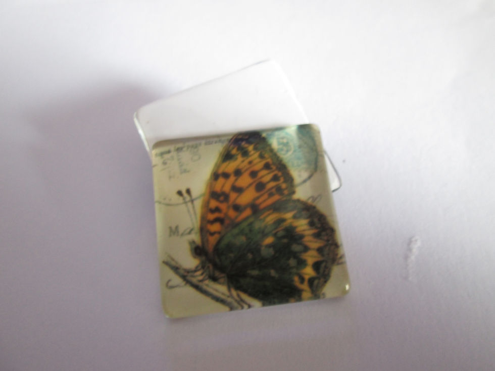 Miniaturbild: 25 mm - cabochon verre carré papillon - 10 modèles