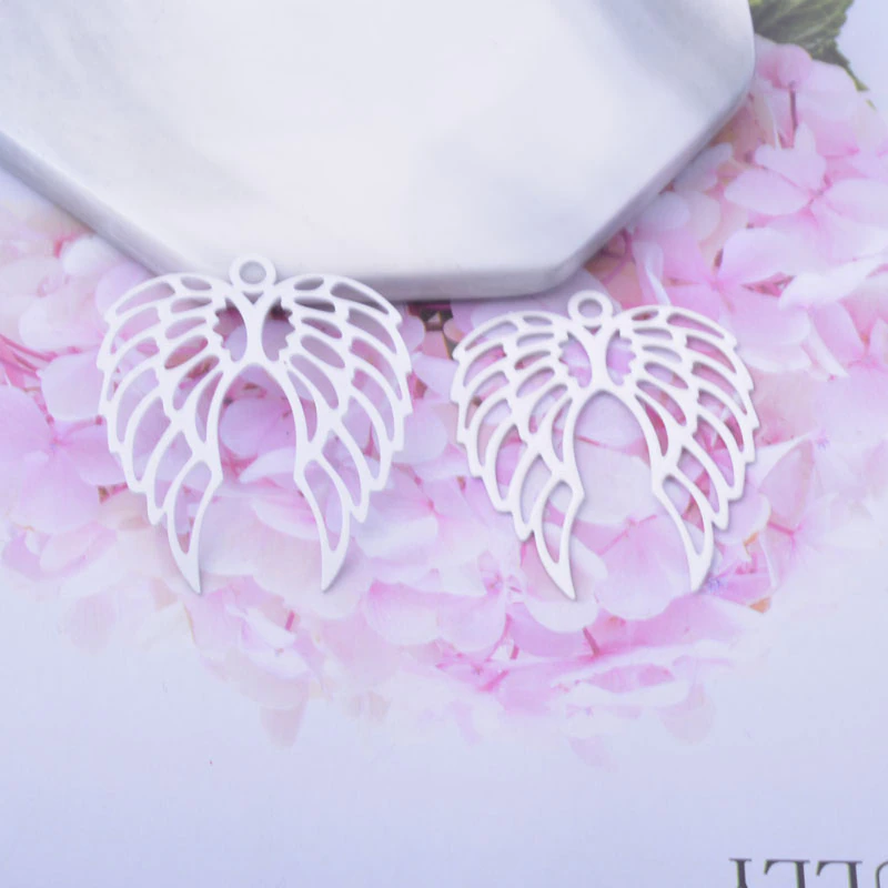 Miniature : 2 estampes ailes doubles - 33 x 40 mm - 10 coloris - laiton peint