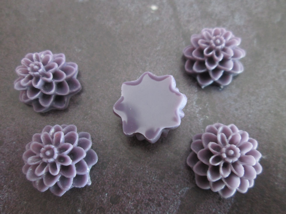 Miniaturbild: 2 cabochons fleur dahlia - 15 mm - en résine -  15 coloris