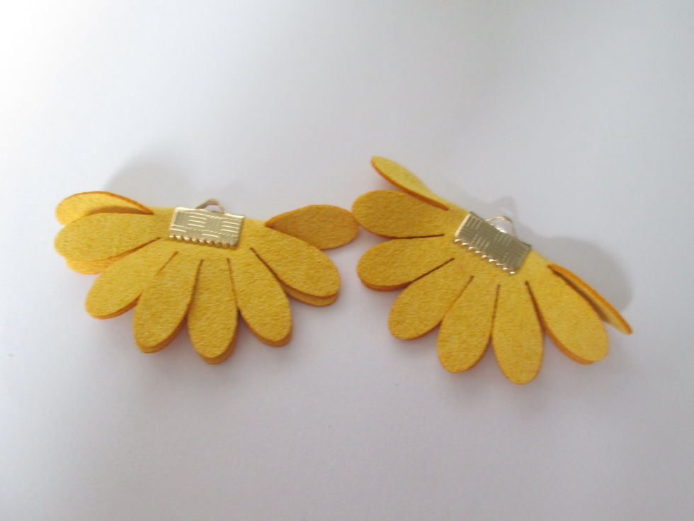 Miniature : 44 x 23 mm -  2 pompons fleur - suédine - 17 coloris au choix