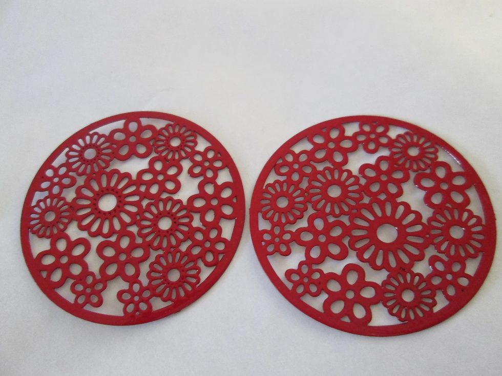 Miniature : 2 estampes rondes - 32 mm - laiton - 8 coloris