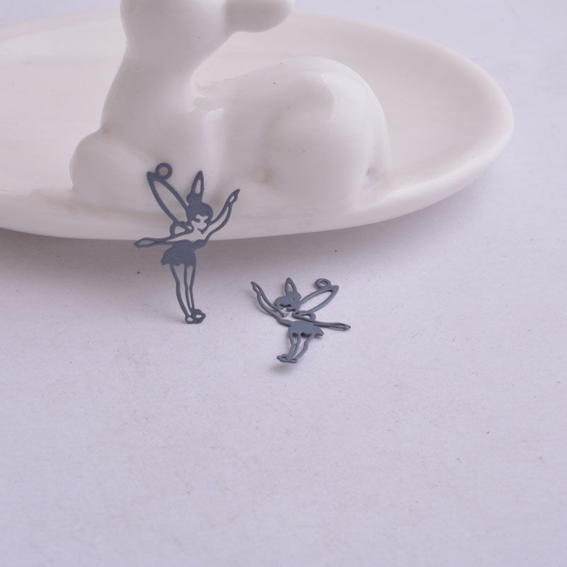 Miniatura: 2 estampes fée  - 25 x 16  mm - laiton - 10 coloris