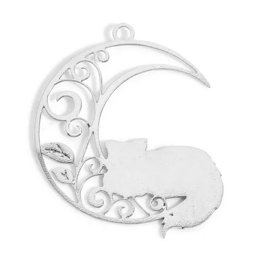 Miniatura: 2 estampes chat - 24 x 21 mm - 13 coloris - laiton