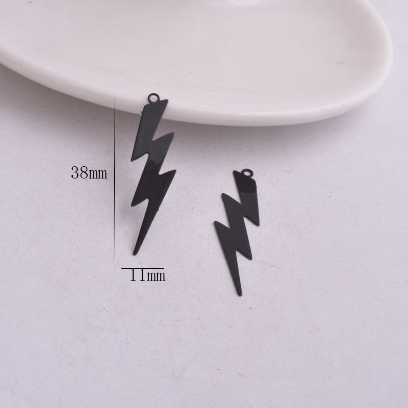 Miniatura: 2 estampes éclair - 38 x 11 mm - laiton peint - 8 coloris