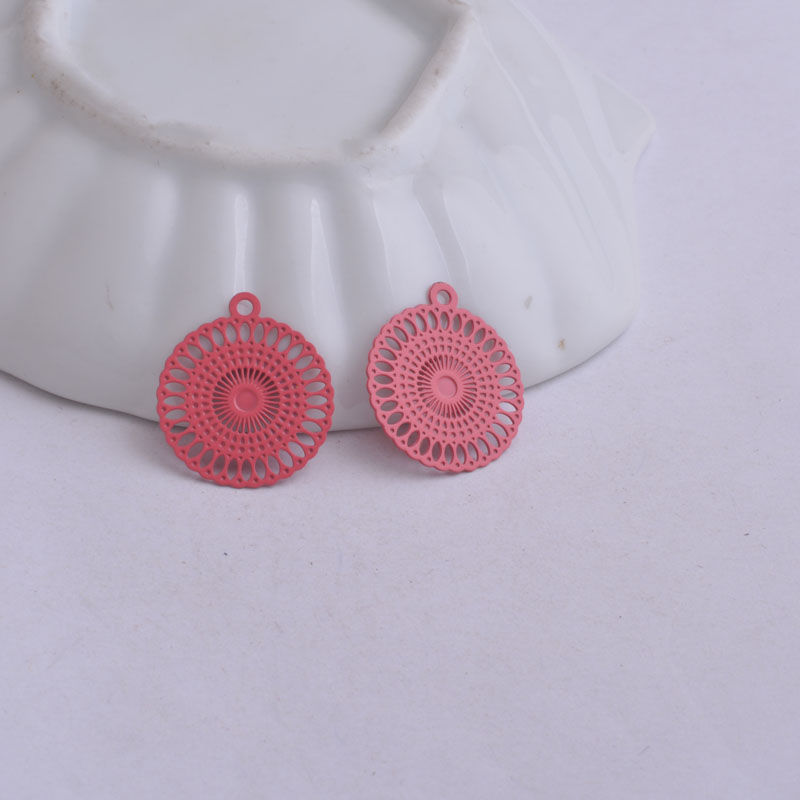 Thumbnail: 2 round prints - 20 x 18 mm - brass - 8 colors