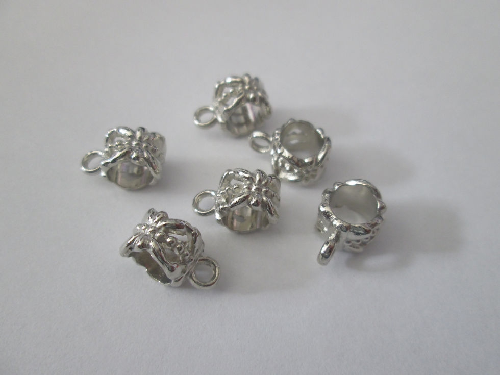 Thumbnail: flower pattern bail - 11 x 6 x 5 mm - brass - 3 colors