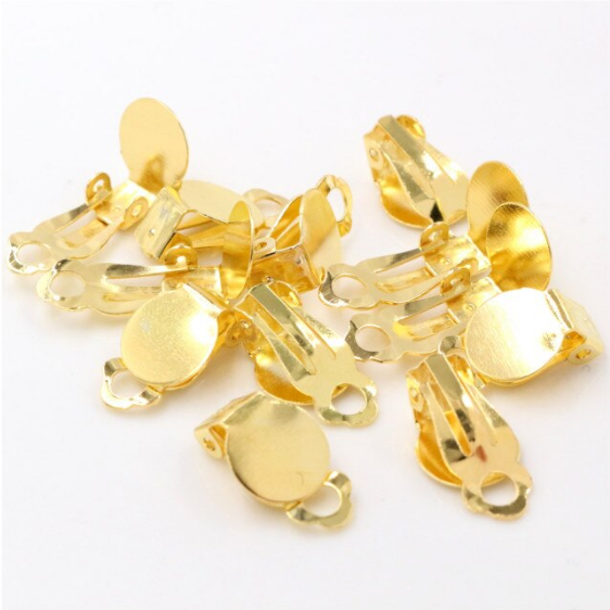 Miniatura: 10 clips d'oreilles -  pad à coller 10mm  - laiton - 5 coloris