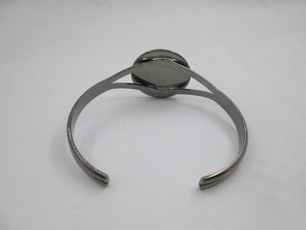 Miniatura: 25 mm - bracelet jonc  - coloris gunmetal - support cabochon 25 mm