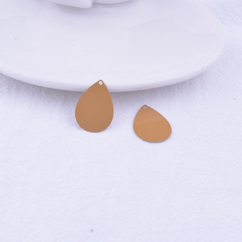 Thumbnail: 4 drops prints - 21 x 15 mm - painted brass - 10 colors